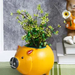 Aapno Rajasthan Yellow & Black Terracotta Planter - Set of 1-image-79