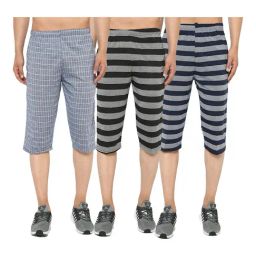 Vimal Jonney Multicolor Cotton Capris - Pack of 3-image-102