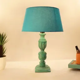 Homesake Turquoise & Green Wood Table Lamp - Set of 1-30