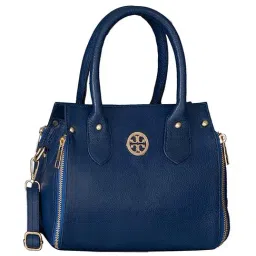 HiLEDER Blue Solid Medium Satchel Handbag-40