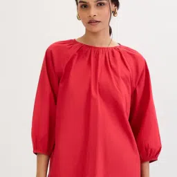 FEMMELLA Red Relaxed Fit Solid Top-picture-49