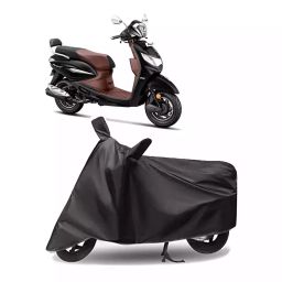 Auto Pearl Polyester Two Wheeler Cover for Hero Pleasure+ 110 (Grey)-image-92