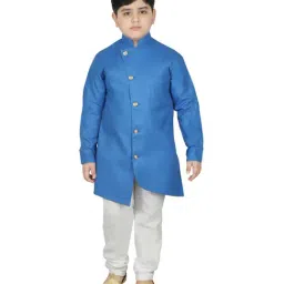 SG Yuvraj Kids Royal Blue Regular Fit Kurta Set-image-50