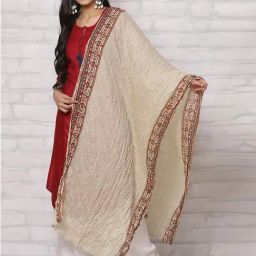 Rangriti Beige Cotton Printed Dupatta-image-15