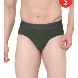 UnderJeans by Spykar Olive Briefs - Pack of 2-image-91