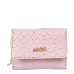 Mochi Pink Textured Bi-Fold wallet for Women-30