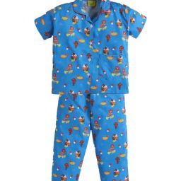 The Magic Wand Kids Blue Printed Shirt with Pyjamas-image-29