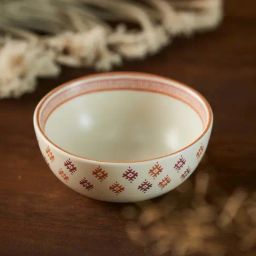 Fabindia Home 'Ikkat' Multicolor Porcelain 4 cm Dinner Katori (0.15 L) 1 Piece-image-72
