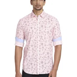 Colorplus Pink Cotton Tailored Fit Printed Shirts-picture-12