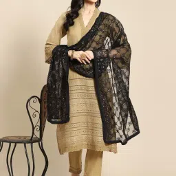 Saadgi Black Embroidered Dupatta-image-45