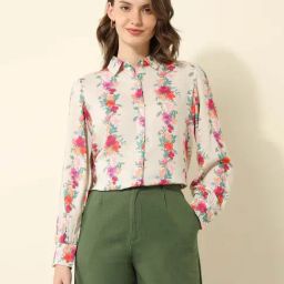 U.S. Polo Assn. Beige Regular Fit Floral Print Shirt-picture-21