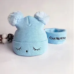 FIRMED STRING Unisex Kids Self Design Woollen Beanie image 4