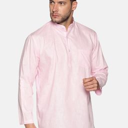 Sethukrishna Men Pink Solid Straight Kurta-picture-24