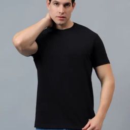 Cantabil Black Regular Fit T-Shirt-image-62