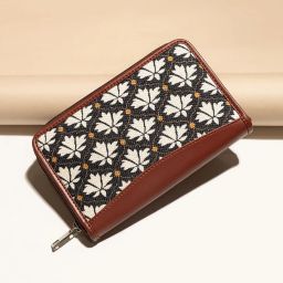 ZOUK Bidri Kaiser Brown Printed Zip Around Wallet for Women image 1