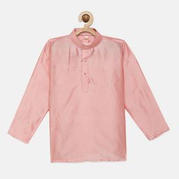 THANGAMAGAN Boys Pink Solid Straight Kurta-44