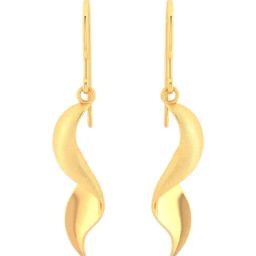 P.C. Chandra Jewellers 18KT Yellow Gold Simple Spiral Patterned Hanging Earrings-image-40