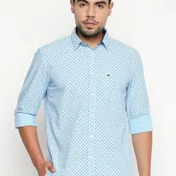 Basics Men Blue Slim Fit Printed Casual Shirt-image-47