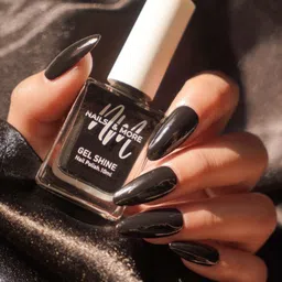 nails & more Gel Shine Argan Oil Glossy Long-Wearing Nail Polish - 10 ml Black 51-37