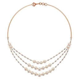 Joyalukkas 18k (750) Purity Rose Gold Layered Radiance Diamond Necklace-image-50