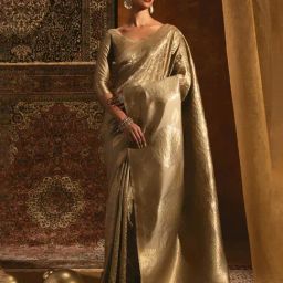 Soch Beige Woven Saree With Unstitched Blouse-image-75