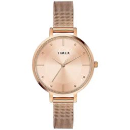 Timex Women Rose Gold Round Dial Analog Watch - TWEL155SMU10-22