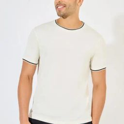 Styli Off White Cotton Regular Fit T-Shirt-image-82