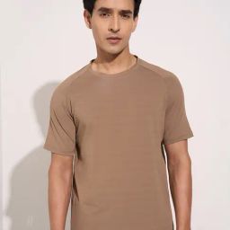Ajile by Pantaloons Brown Slim Fit Solid T-Shirt-image-46