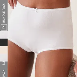 NEXT Women Pack of 4 Pure Cotton Sustainable Boy Shorts-picture-19
