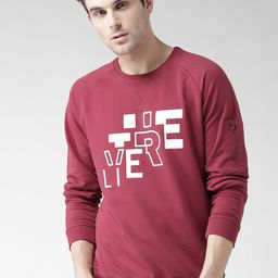 Mast & Harbour Men Maroon Printed Sweatshirt-image-82