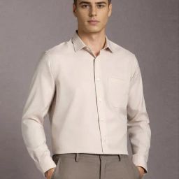 Louis Philippe Beige Cotton Regular Fit Shirt-picture-26
