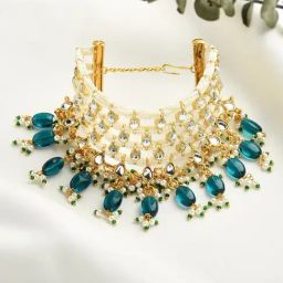 Zaveri Pearls Green Beads Traditional Kundan & Pearls Bracelet-ZPFK11057-image-52