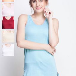 Dollar Missy Pack of 6 Women Combed Cotton Camisole-image-18