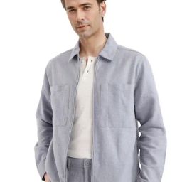 Rare Rabbit Blue Regular Fit Solid Shaket-image-40