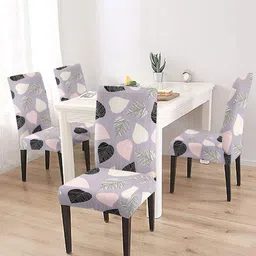 Cortina Set of 4 Grey Printed Chair Cover-9