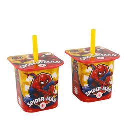 Marvel Boys Set Of 2 Red & Yellow Spiderman Printed Yoghurt Straw Tumblers-25