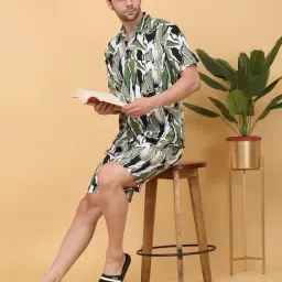 Sweet Dreams Green and Black Regular Fit Print Shorts Set-image-80