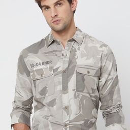 Mufti Men Slim Fit Opaque Printed Casual Shirt-image-53