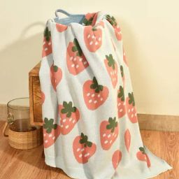 MiArcus Green & Pink Cotton 400 GSM Knitted Baby Blanket-32