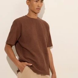ETA by Westside Brown Self-Textured Relaxed-Fit T-Shirt-image-26