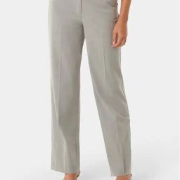 Forever New Light Grey Straight Fit High Rise Pants-image-93