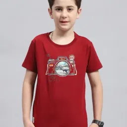 Monte Carlo Kids Maroon Printed T-Shirt-picture-10