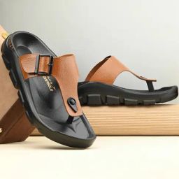 Hoversole Men's LUMINO Tan T-Strap Archloc Sandals-41