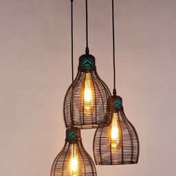MFD HOME FURNISHING Black Self Design Cluster Light-image-83