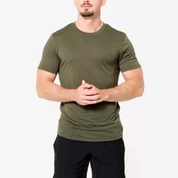 DOMYOS By Decathlon Men Khaki Green Regular Fit T-Shirt-image-99