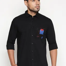 Basics Men Black Slim Fit Solid Casual Shirt-image-98