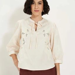 Honey by Pantaloons Off White Plain Top-image-82