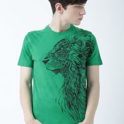 Huetrap Men Green Printed Round Neck T-shirt-image-46