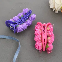 Silvermerc Designs Pink & Purple Set of 2 Embellished Claw Clip-80