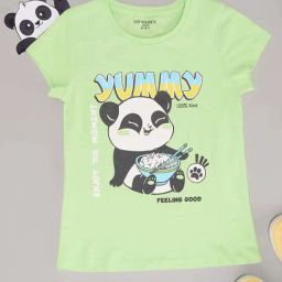 Pantaloons Junior Girls Paradise Green Cotton Character Based T-Shirts-image-69